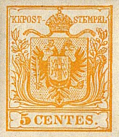 Francobollo Stemma dell'Impero Austriaco -  1850