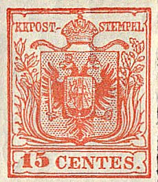Francobollo Stemma dell'Impero Austriaco -  1850