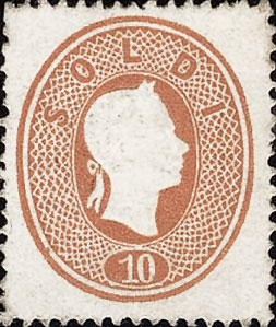 Francobollo Effigie di Francesco Giuseppe Volta a Destra -  1861