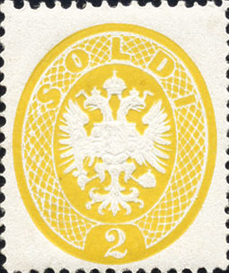 Francobollo Aquila Bicipite in Rilievo -  1863