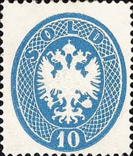 Francobollo Aquila Bicipite in Rilievo -  1863