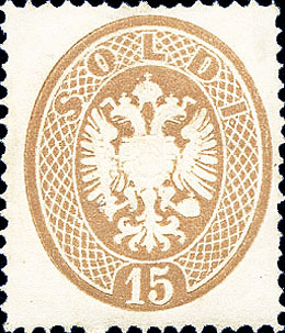 Francobollo Aquila Bicipite in Rilievo -  1863