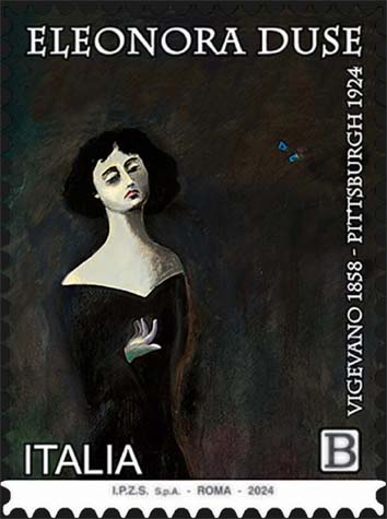 Francobollo Eleonora Duse, Dipinto di Cesare Giardini -  2024