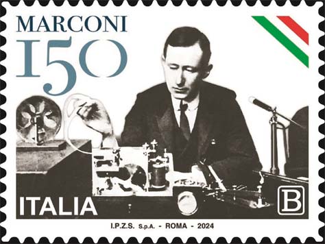 Francobollo Guglielmo Marconi e Telegrafo Senza Fili -  2024