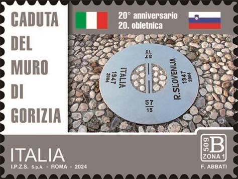 Francobollo Mosaico Pavimentale che Indicava il Confine tra Italia e Jugoslavia -  2024