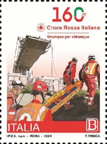 Francobollo Soccorrittori in Azione al Ponte Morandi di Genova -  2024