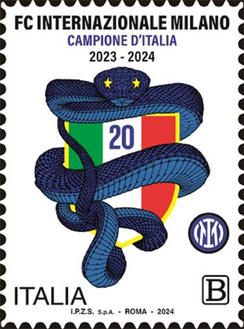 Francobollo Scudetto Tricolore e Biscione Nero e Azzurro -  2024
