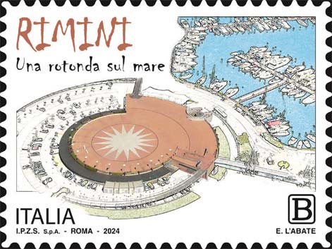Francobollo Piazza della Darsena, Rimini -  2024