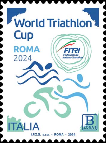 Francobollo Discipline del Triathlon Stilizzate -  2024