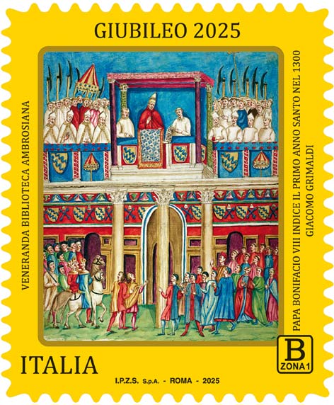 Francobollo Papa Bonifacio VIII Indice il Primo Anno Santo -  2024