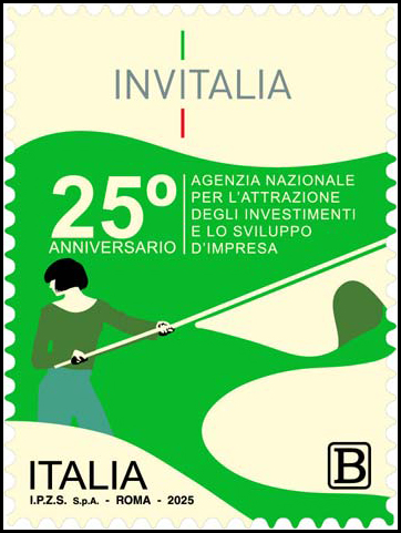 Francobollo Donna con Bandiera, Illustrazione di Ivan Canu -  2025