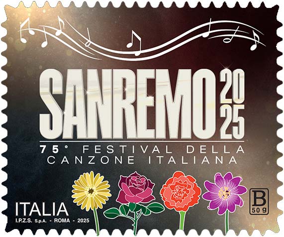 Francobollo Note Musicali e Fiori -  2025