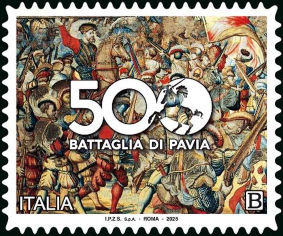 Francobollo Arazzo della Battaglia di Pavia -  2025