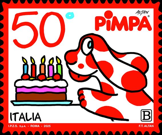 Francobollo Pimpa e Torta di Compleanno -  2025