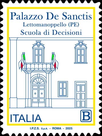 Francobollo Facciata del Palazzo De Sanctis in Lettomanoppello -  2025