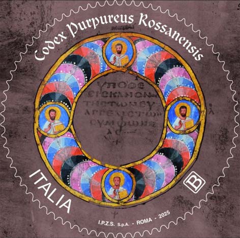 Francobollo Tavola dei Canoni delle Concordanze con i Ritratti dei Quattro Evangelisti -  2025