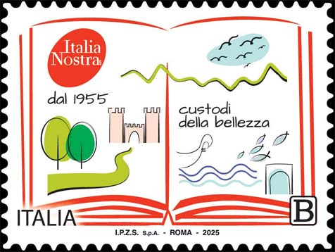 Francobollo Libro Aperto e Natura Stilizzata -  2025