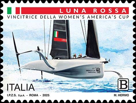 Francobollo Luna Rossa Vincitrice della Women's America's Cup -  2025