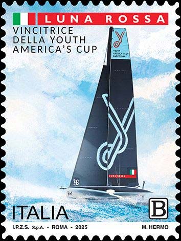 Francobollo Luna Rossa Vincitrice della Youth America's Cup -  2025