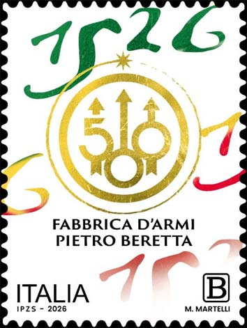 Francobollo Fabbrica d'Armi Pietro Beretta -  2026