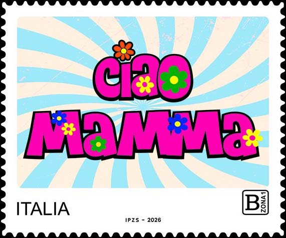 Francobollo Scritta CIAO MAMMA in Stile Comic -  2026