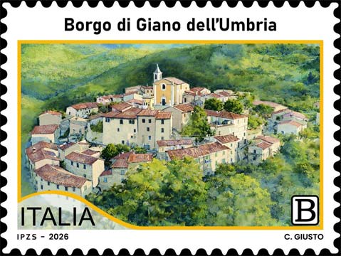 Francobollo Panorama di Giano dell'Umbria -  2026