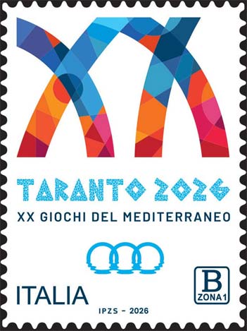 Francobollo Logo dei Giochi del Mediterraneo -  2026